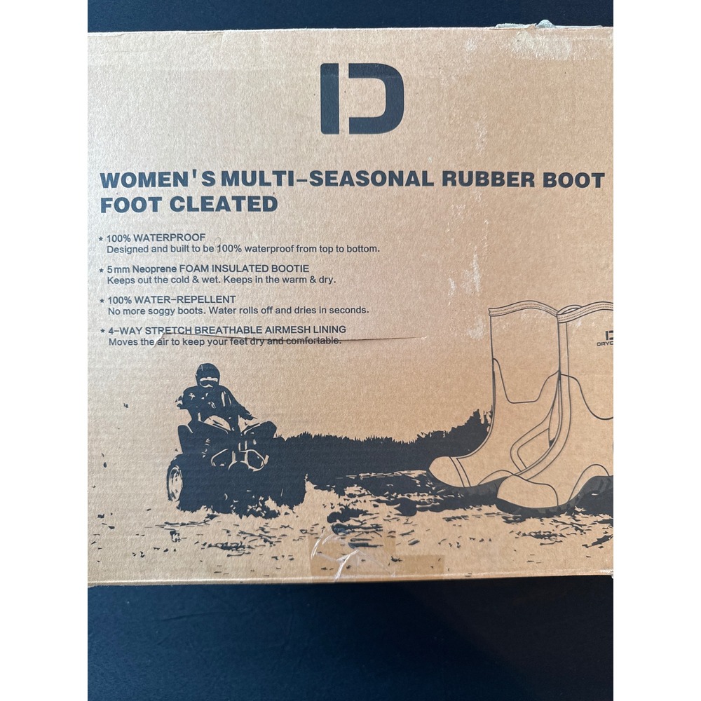 Drycode Womens Rubber Boots Camo Green Mint Cleated Waterproof Insulated Size 7 - Picture 6 of 16